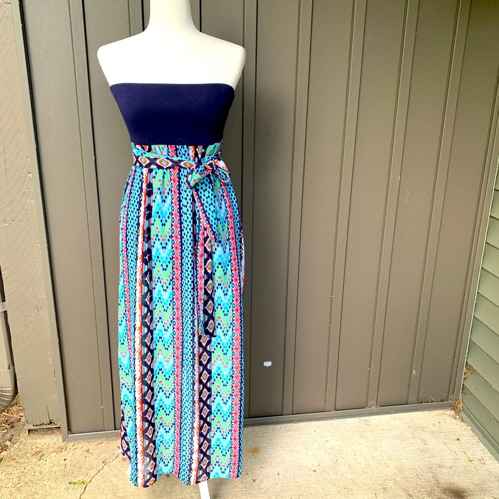 Strapless Colorful Maxi